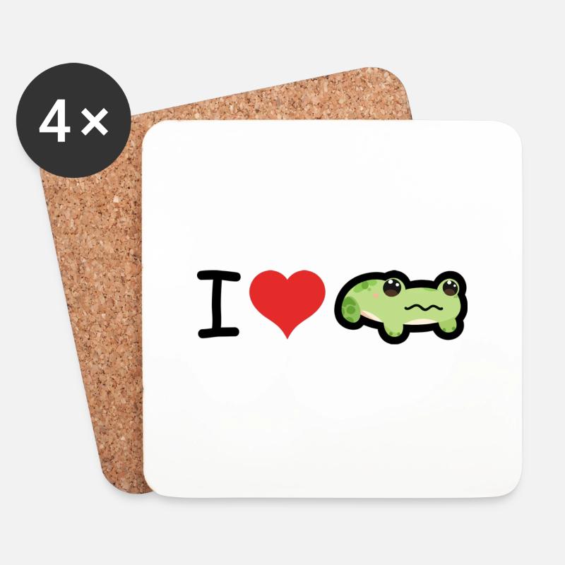 I love Frogs - Frog Memes - Untersetzer (4er-Set) - Weiß