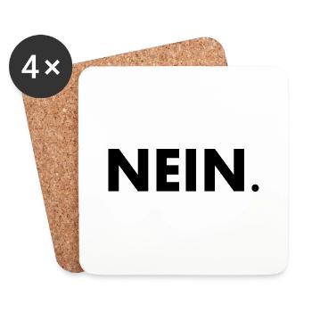 Nein - Untersetzer (4er-Set) - Weiß - Vorne