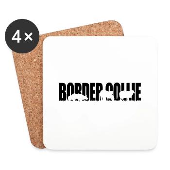 BORDER COLLIE WORKING DOG Wilsigns Dog Dog - Coasters (set of 4) - white - Front