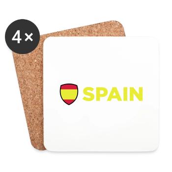 Drapeau national d'Espagne - Dessous de verre (lot de 4) - blanc - Devant