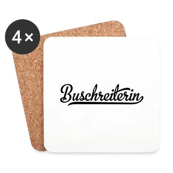 Buschreiterin - Untersetzer (4er-Set) - Weiß - Vorne