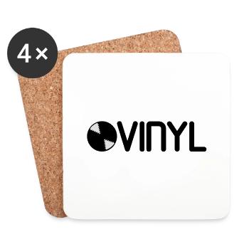 Schallplatte Vinyl logo - Untersetzer (4er-Set) - Weiß - Vorne
