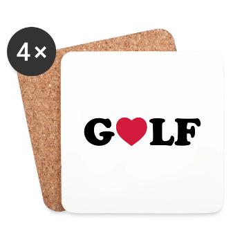 Golf heart - Untersetzer (4er-Set) - Weiß - Vorne