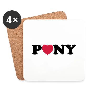 Pony heart - Dessous de verre (lot de 4) - blanc - Devant