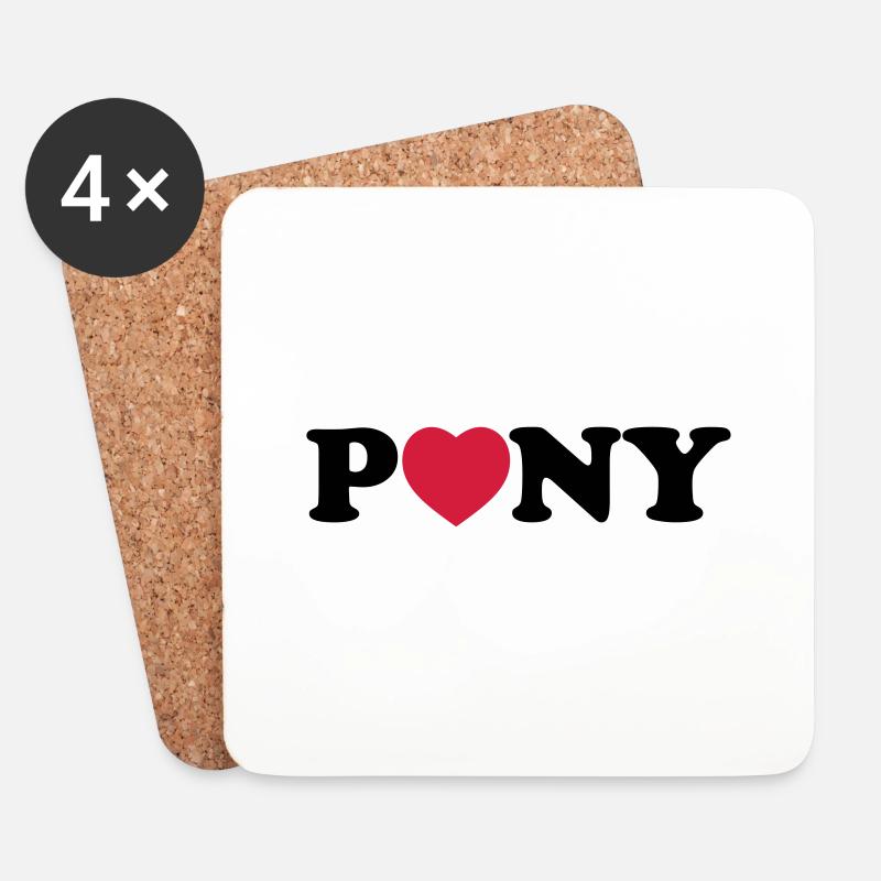 Pony heart - Coasters (set of 4) - white