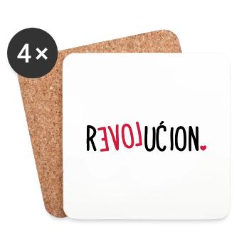 Love Revolucion - Untersetzer (4er-Set) - Weiß - Vorne