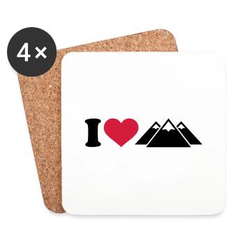 I love Mountains - Coasters (set of 4) - white - Front