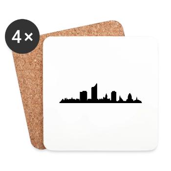 Skyline Leipzig - Untersetzer (4er-Set) - Weiß - Vorne