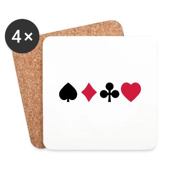 playing cards cartes à jouer - Dessous de verre (lot de 4) - blanc - Devant