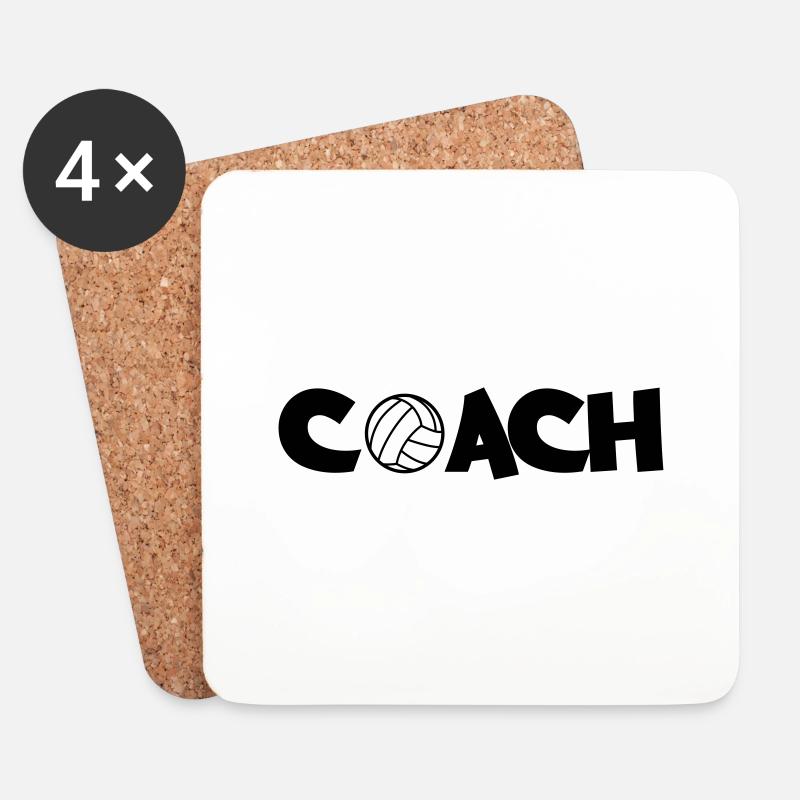 handball_coach - Dessous de verre (lot de 4) - blanc