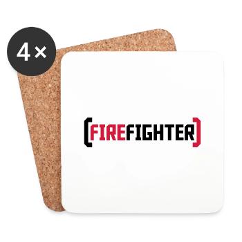 Firefighter Logo - Untersetzer (4er-Set) - Weiß - Vorne