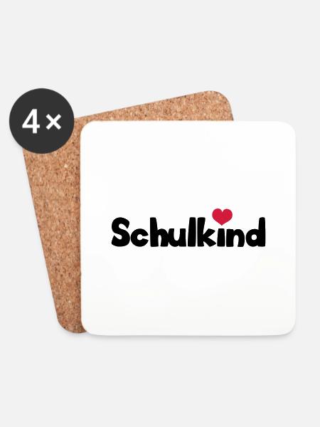 schulkind - Untersetzer (4er-Set) - Weiß