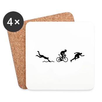 Triathlon - Untersetzer (4er-Set) - Weiß - Vorne