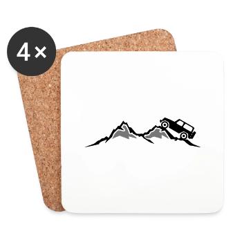 Reise - Berge Jeep - Untersetzer (4er-Set) - Weiß - Vorne