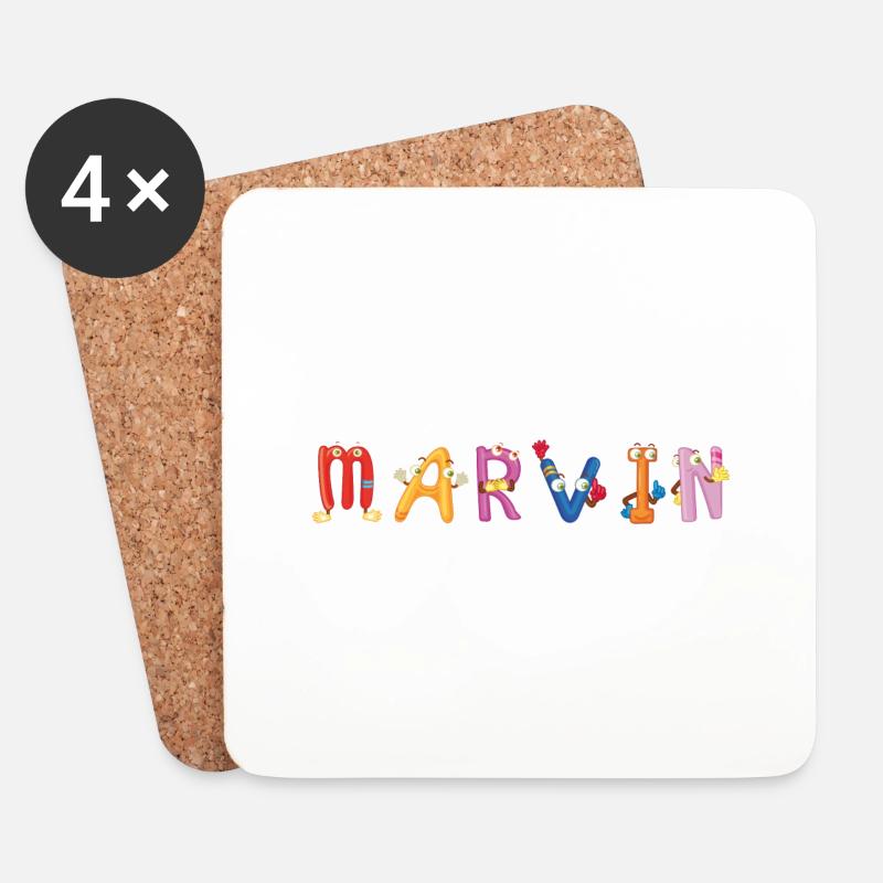 Marvin - Untersetzer (4er-Set) - Weiß