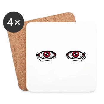 2 big eyes - Coasters (set of 4) - white - Front