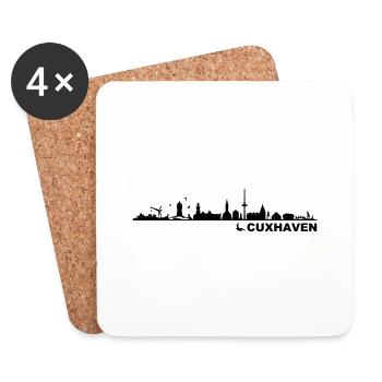 Skyline - Küste Cuxhaven - Untersetzer (4er-Set) - Weiß - Vorne