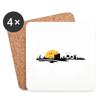 Skyline - Küste Fehmarn - Untersetzer (4er-Set) - Weiß - Vorne