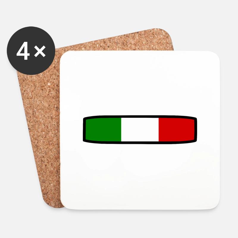 Italien flagge - Untersetzer (4er-Set) - Weiß