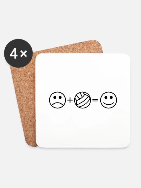 Volleyball is fun smile - Coasters (set of 4) - white