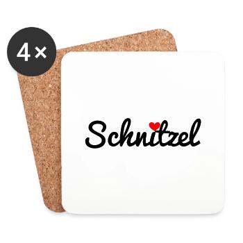 Schnitzel - Untersetzer (4er-Set) - Weiß - Vorne