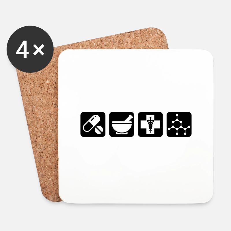 Apotheke Geschenk Apotheker - Untersetzer (4er-Set) - Weiß