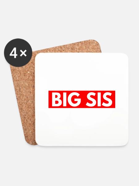 Große Schwester - Untersetzer (4er-Set) - Weiß