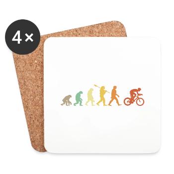 Evolution Cycliste Geschenkidee - Untersetzer (4er-Set) - Weiß - Vorne