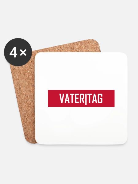 Vatertag - Untersetzer (4er-Set) - Weiß