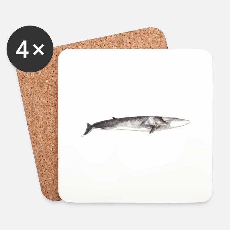 Finnwal Balaenoptera physalus - Untersetzer (4er-Set) - Weiß