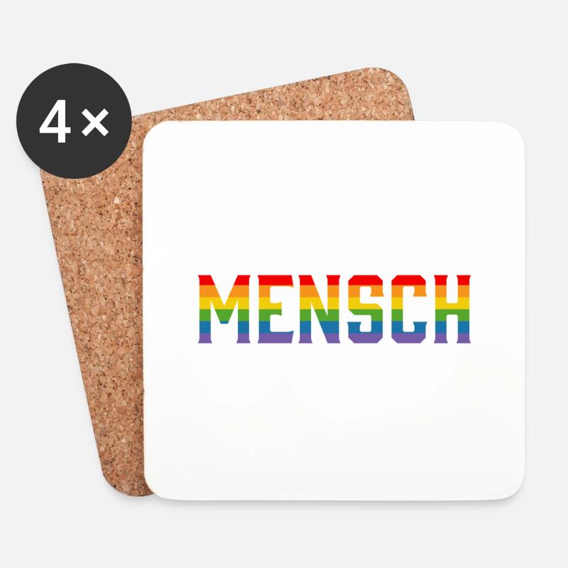Regenbogen Mensch tshirt LGBT lgbtqi queer - Untersetzer (4er-Set) - Weiß