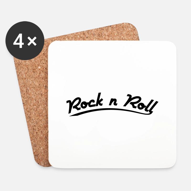 rock n roll design retro vintage style - Untersetzer (4er-Set) - Weiß