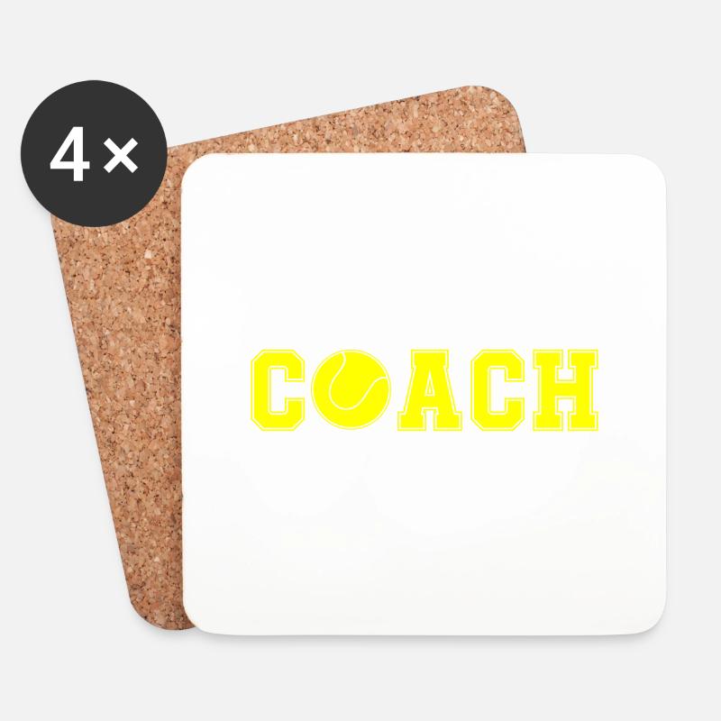 Tennis Coach - Untersetzer (4er-Set) - Weiß