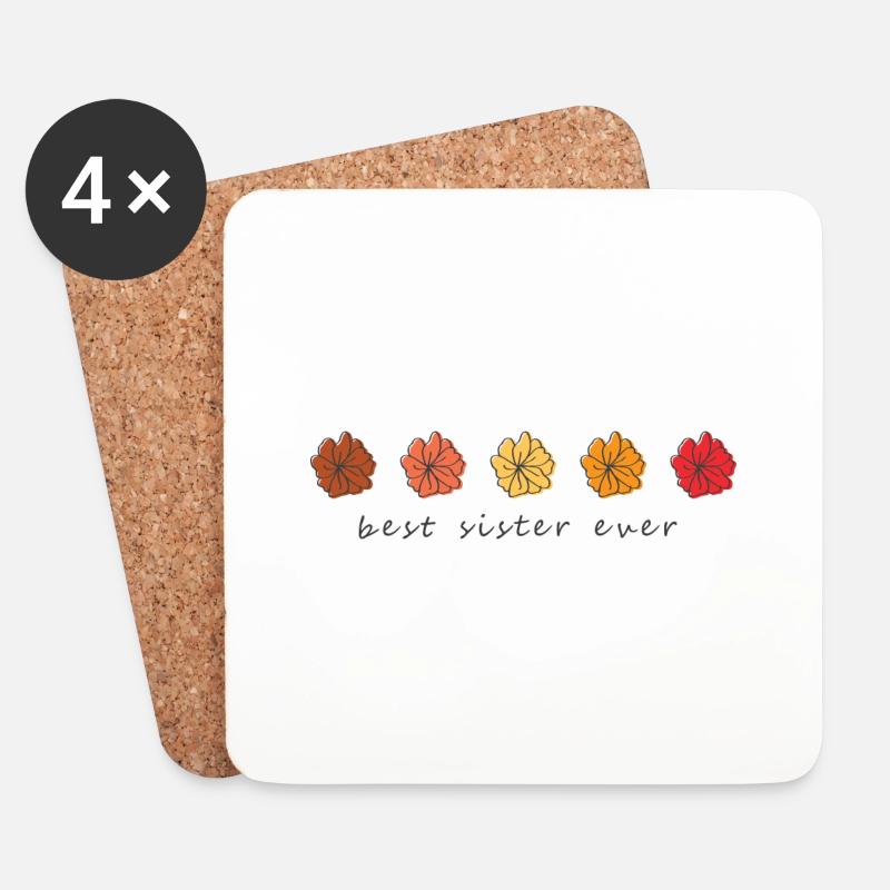 Beste Schwester Aller Zeiten - Untersetzer (4er-Set) - Weiß