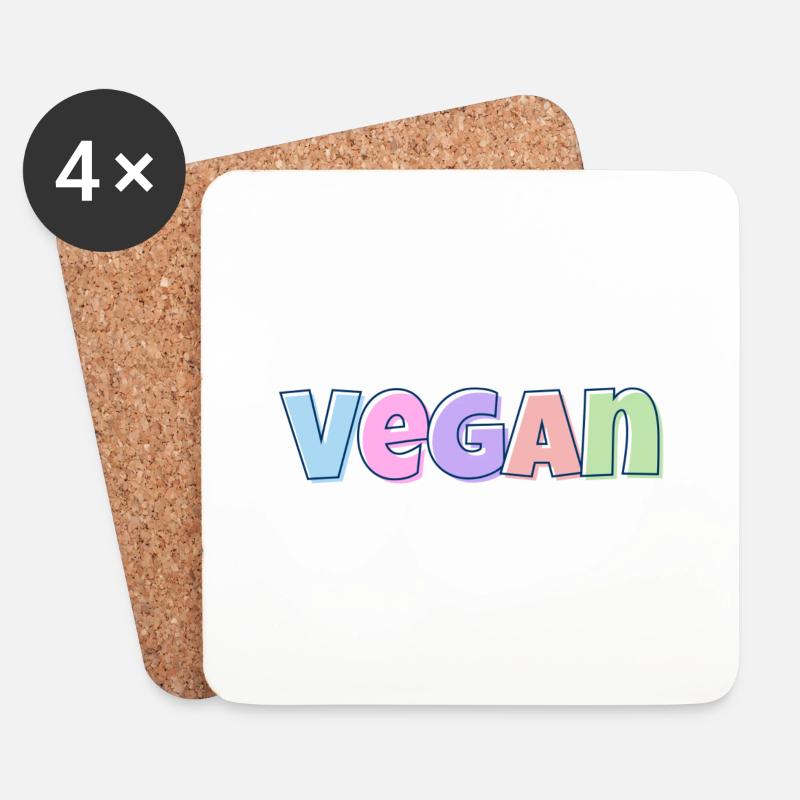 Veganes Pastell - Untersetzer (4er-Set) - Weiß