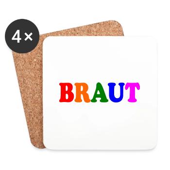 Braut - Untersetzer (4er-Set) - Weiß - Vorne