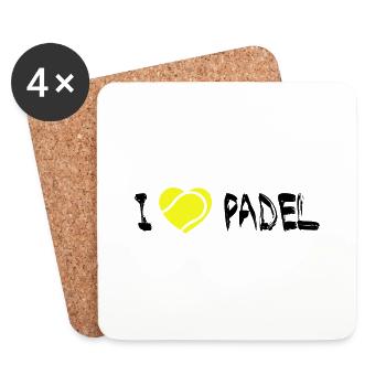 Padel - Geschenk für Padelspieler - Untersetzer (4er-Set) - Weiß - Vorne