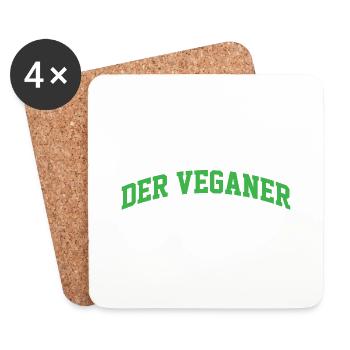 Der Veganer - Untersetzer (4er-Set) - Weiß - Vorne