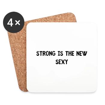 Fort est le nouveau Sexy - Dessous de verre (lot de 4) - blanc - Devant