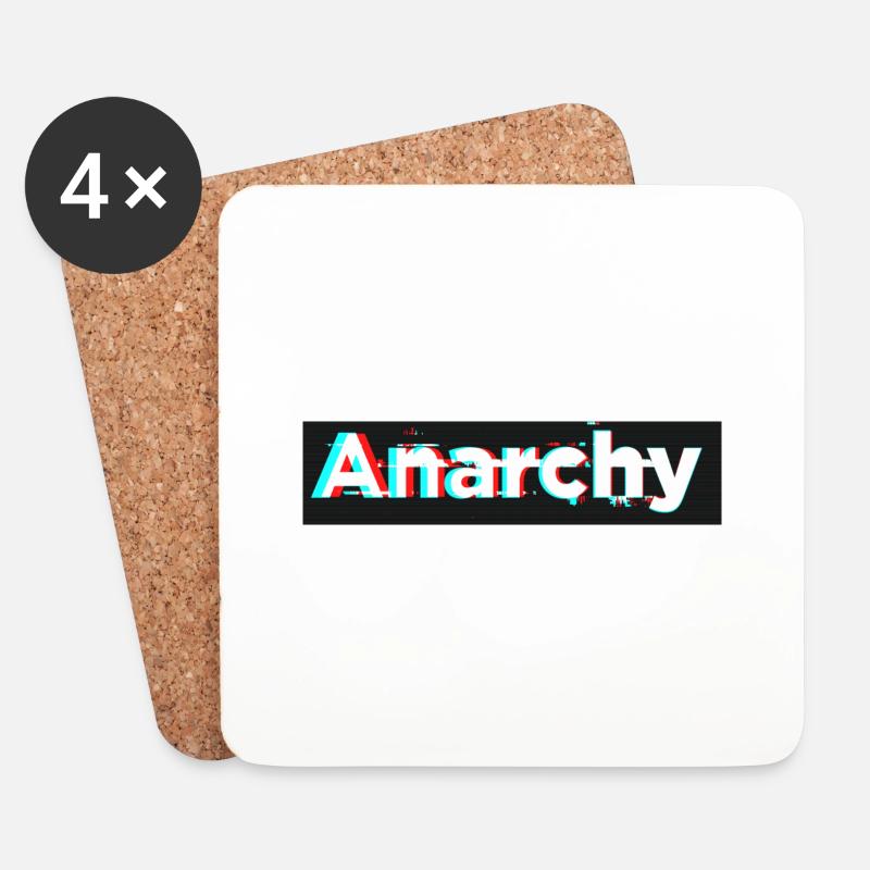 Box-Logo Anarchie - Untersetzer (4er-Set) - Weiß