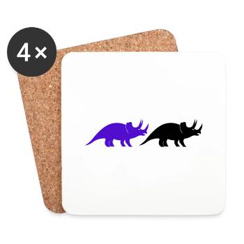 Triceratops - Coasters (set of 4) - white - Front