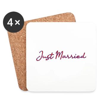 JUST MARRIED. bachelorette party. SAINT VALENTINE. COUPLE - Coasters (set of 4) - white - Front