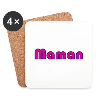 MAMAN. FÊTE DES MÈRES. BONNE FÊTE MAMAN. FETE - Dessous de verre (lot de 4) - blanc - Devant