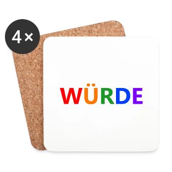 WÜRDE - Untersetzer (4er-Set) - Weiß - Vorne