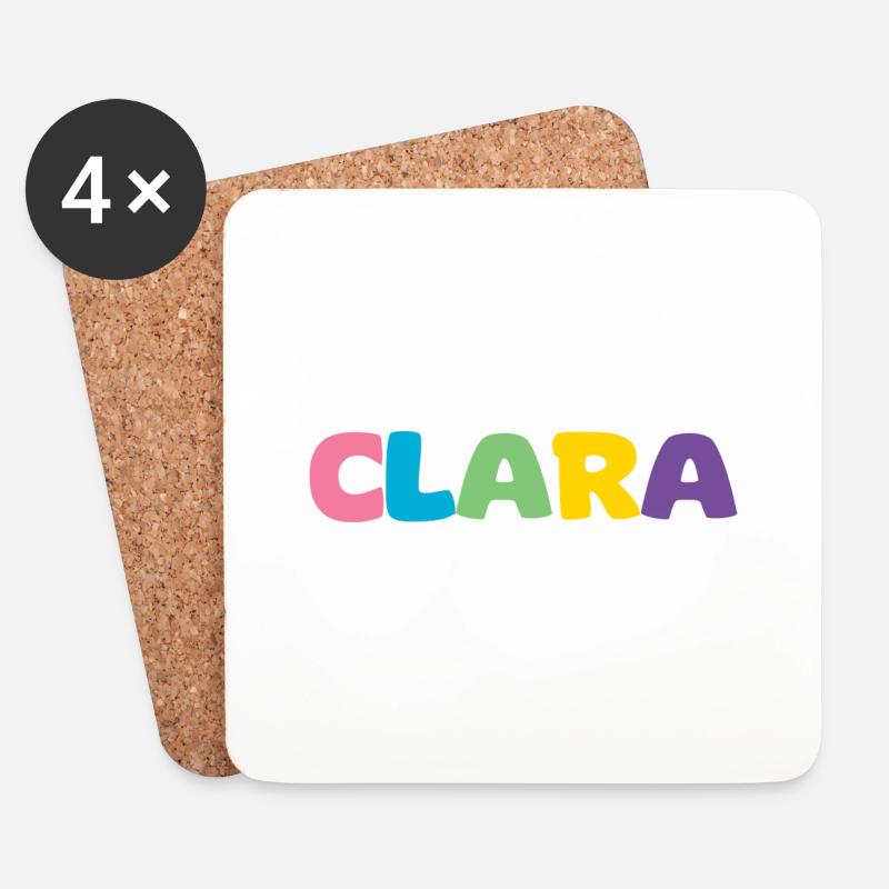 Name - Clara - Untersetzer (4er-Set) - Weiß