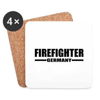 Feuerwehr - Untersetzer (4er-Set) - Weiß - Vorne