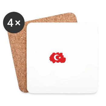 Heartbeat Türkei - Untersetzer (4er-Set) - Weiß - Vorne