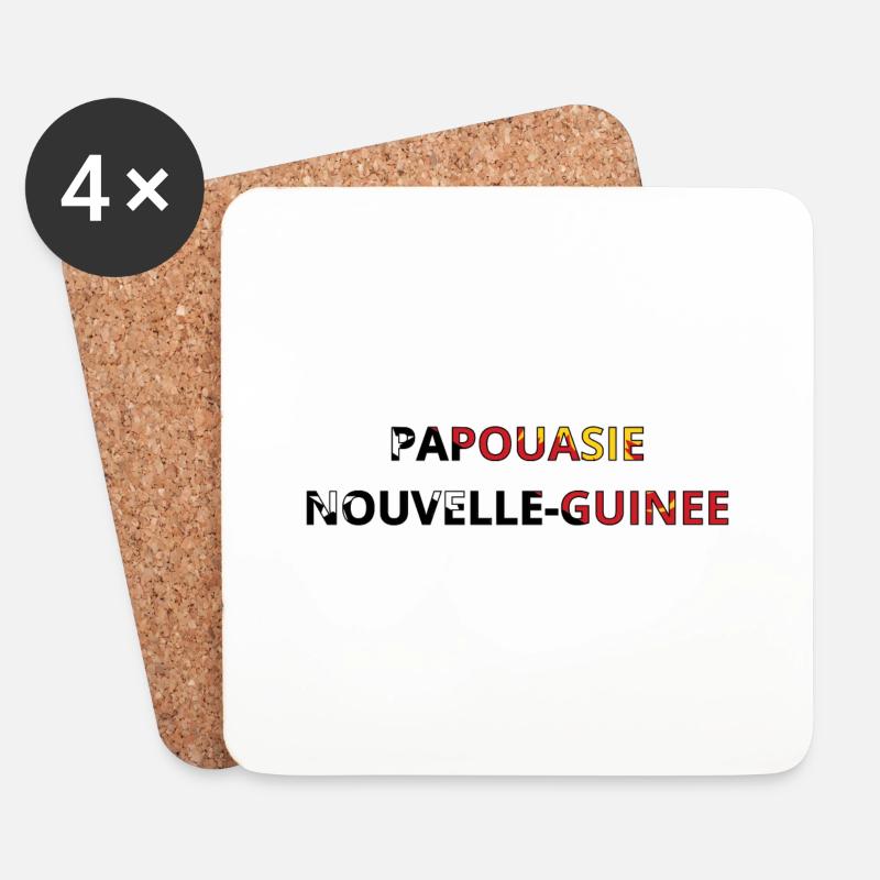 Flagge von Papua-Neuguinea - Untersetzer (4er-Set) - Weiß