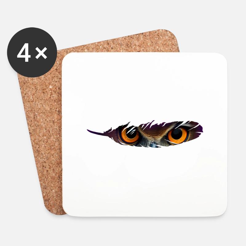 Owlfeather - Untersetzer (4er-Set) - Weiß