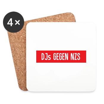 DJs gegen NZS - Untersetzer (4er-Set) - Weiß - Vorne